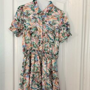 Joy Joy Tropical Print Mini Dress
